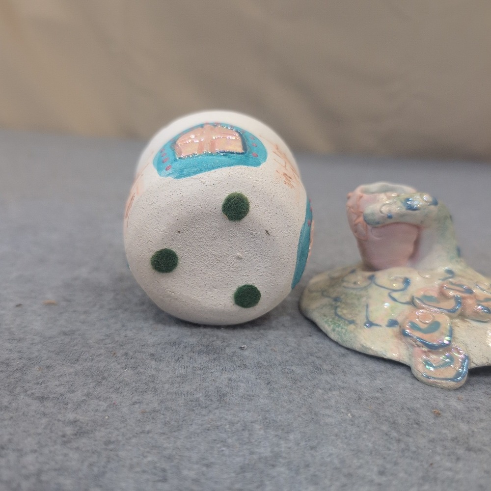 Tay Nunn Alabama Artist Handcrafted Miniature Ceramic 3 Fairy Houses Pottery - Picture 12 of 12
